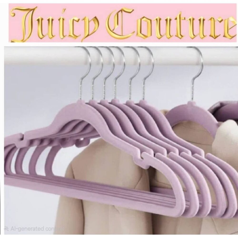 Juicy Couture Home Space Saving Notched Shoulder 10Pk Hangers- Lavender